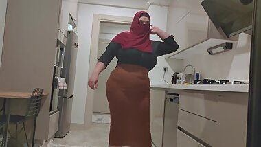 My Stepson is Watching me in the Kitchen. Caught me Masturbating