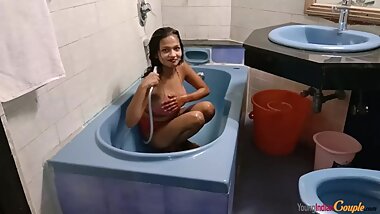 Indian Young Couple Sarika and Vikki Brother StepSister Sex in Shower