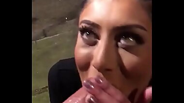 CAUGHT Sucking Dick in the Middle of the Street at Night - Marina Maya