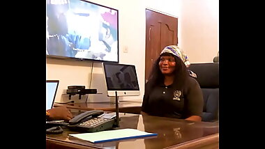 Leaked video of a job agent fucking a teacher applicant in his office before giving her job, watch as she squirts all over the desk (Watch full video on RED)